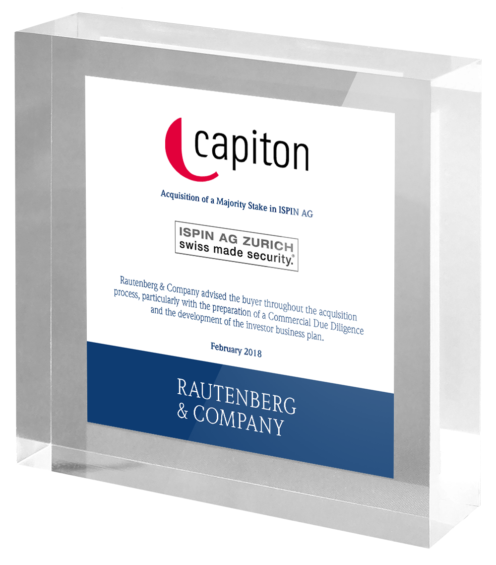  Rautenberg & Company advises capiton AG on the acquisition of Swiss IT-security specialist ISPIN AG.