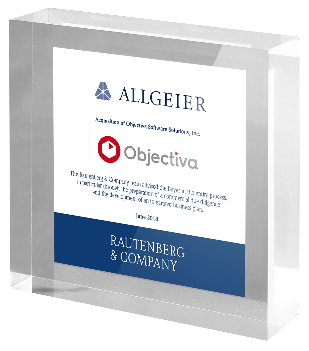  Rautenberg & Company advises Allgeier on the acquisition of Objectiva Software Solutions, Inc.
