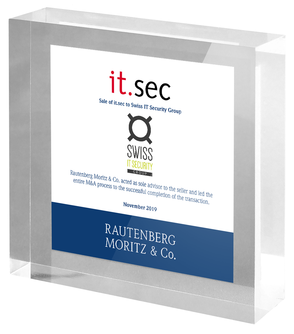 Rautenberg Moritz & Co. advises the shareholder on the sale of it.sec to Swiss IT Security Group.