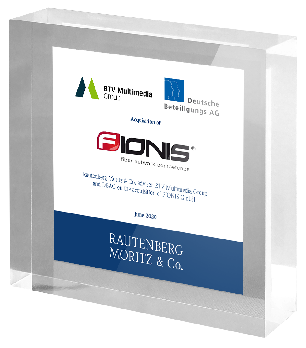 Rautenberg Moritz & Co. berät BTV Multimedia Group und die DBAG bei der Akquisition der österreichischen FIONIS GmbH.