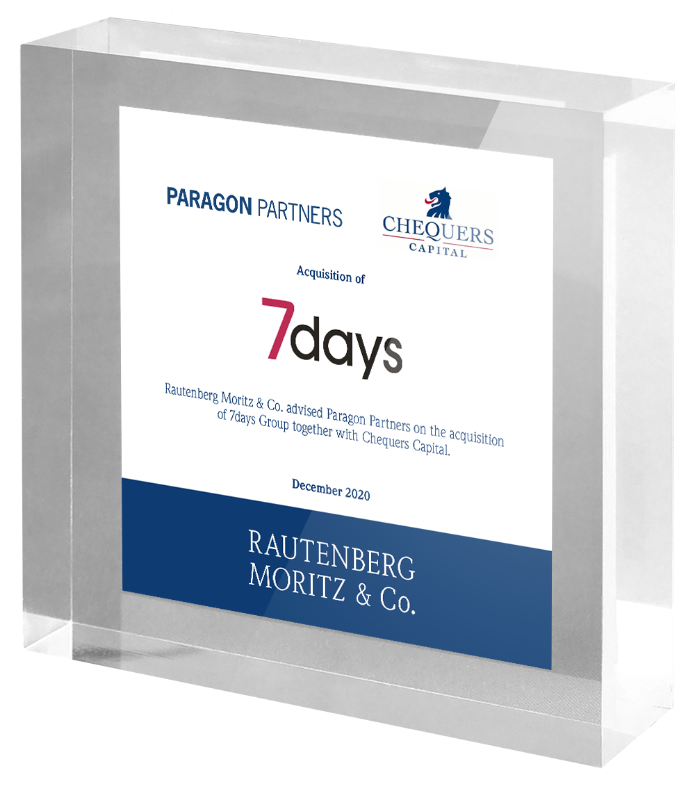 Rautenberg Moritz & Co. advises Paragon Partners on the acquisition of 7days Group together with Chequers Capital.
