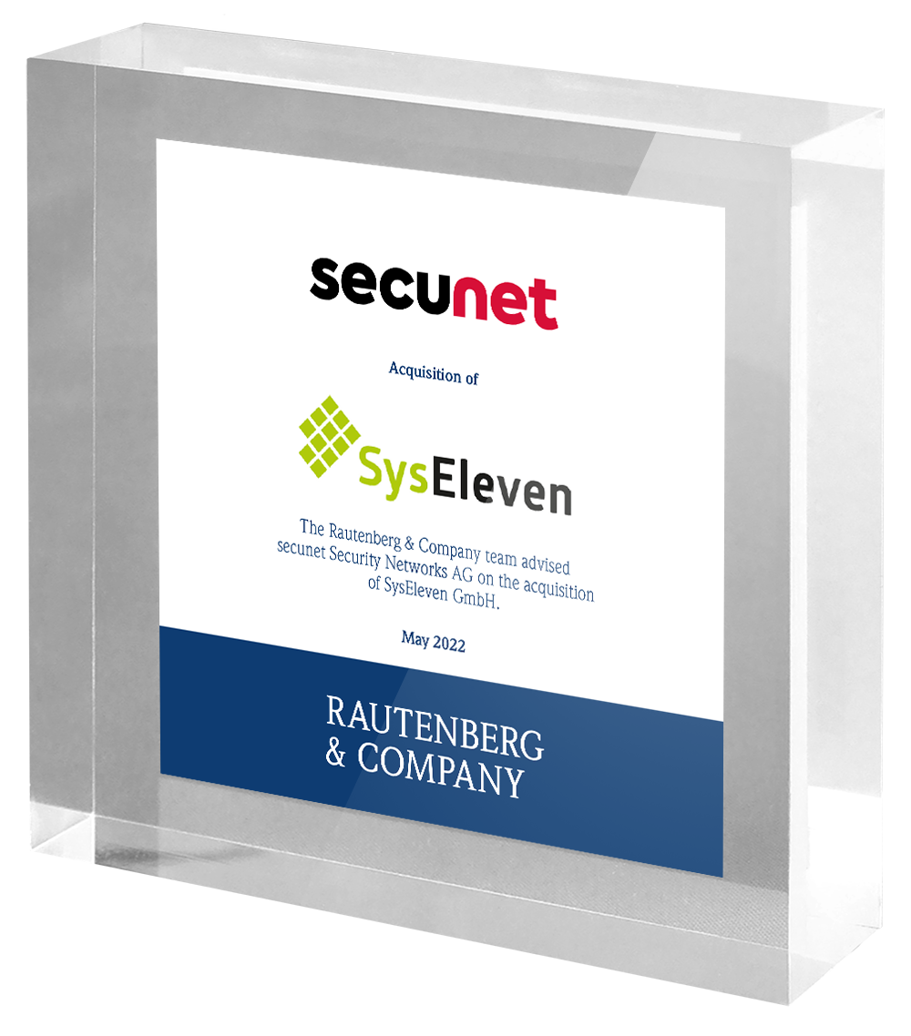 Rautenberg & Company advises secunet Security Networks AG on the acquisition of SysEleven GmbH.