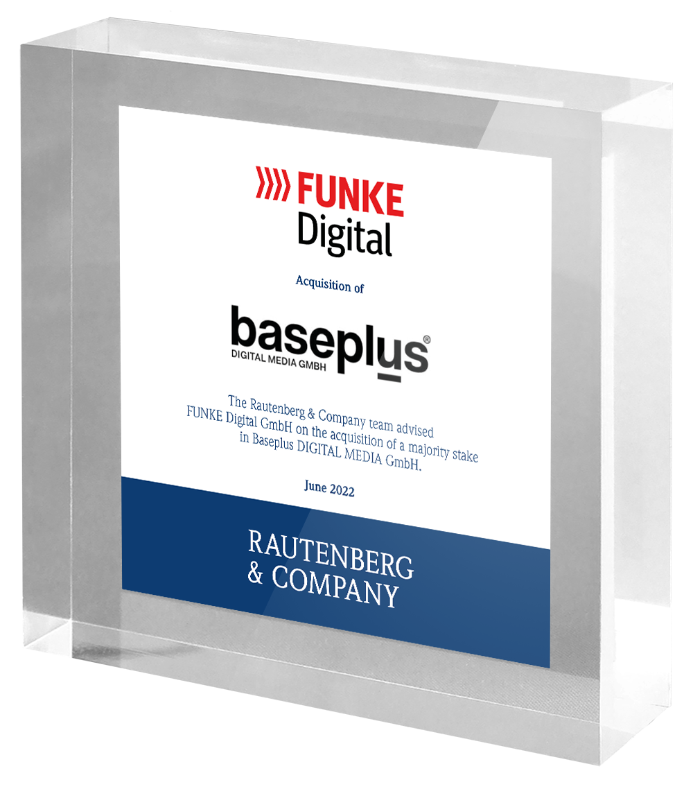 Rautenberg & Company advises FUNKE Digital GmbH on the acquisition of Baseplus DIGITAL MEDIA GmbH.